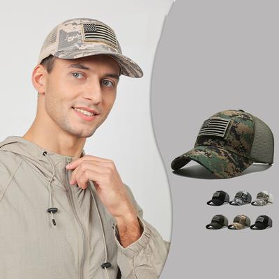 Camouflage-Aufkleber, bestickt, Baseballkappe, Netzkappe, Herren, Outdoor, Klettverschluss, Schirmmütze