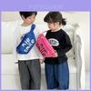 Trendy 2024 Children's Shoulder Bag Stylish Korean Print Letters For Boys In Blue Black And Green Colors