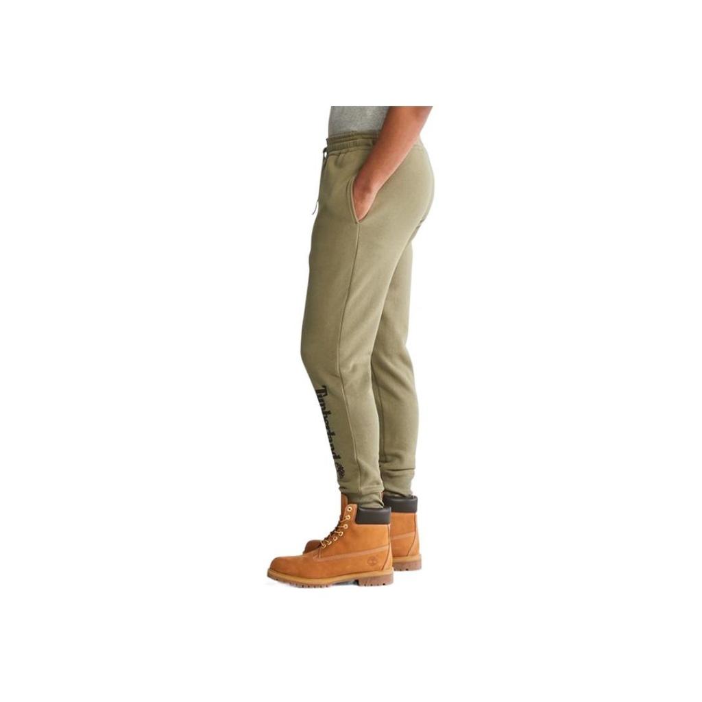 Timberland Outdoor Letter Print Casual Cuffed Sweatpants Men Bottoms Cassel-Green A27HY-590