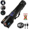 100000LM Ultra Bright LED Flashlight Rechargeable with Flame Ignition&Window Breaker Tactic Torch for Outdoor Camping Adventure