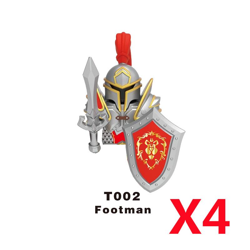 Medieval Soldier Knight Figure MOC Building Block Green Dragon Castle Infantry Orcs Pirate Roman Cavalry Weapons Toys Gifts D122