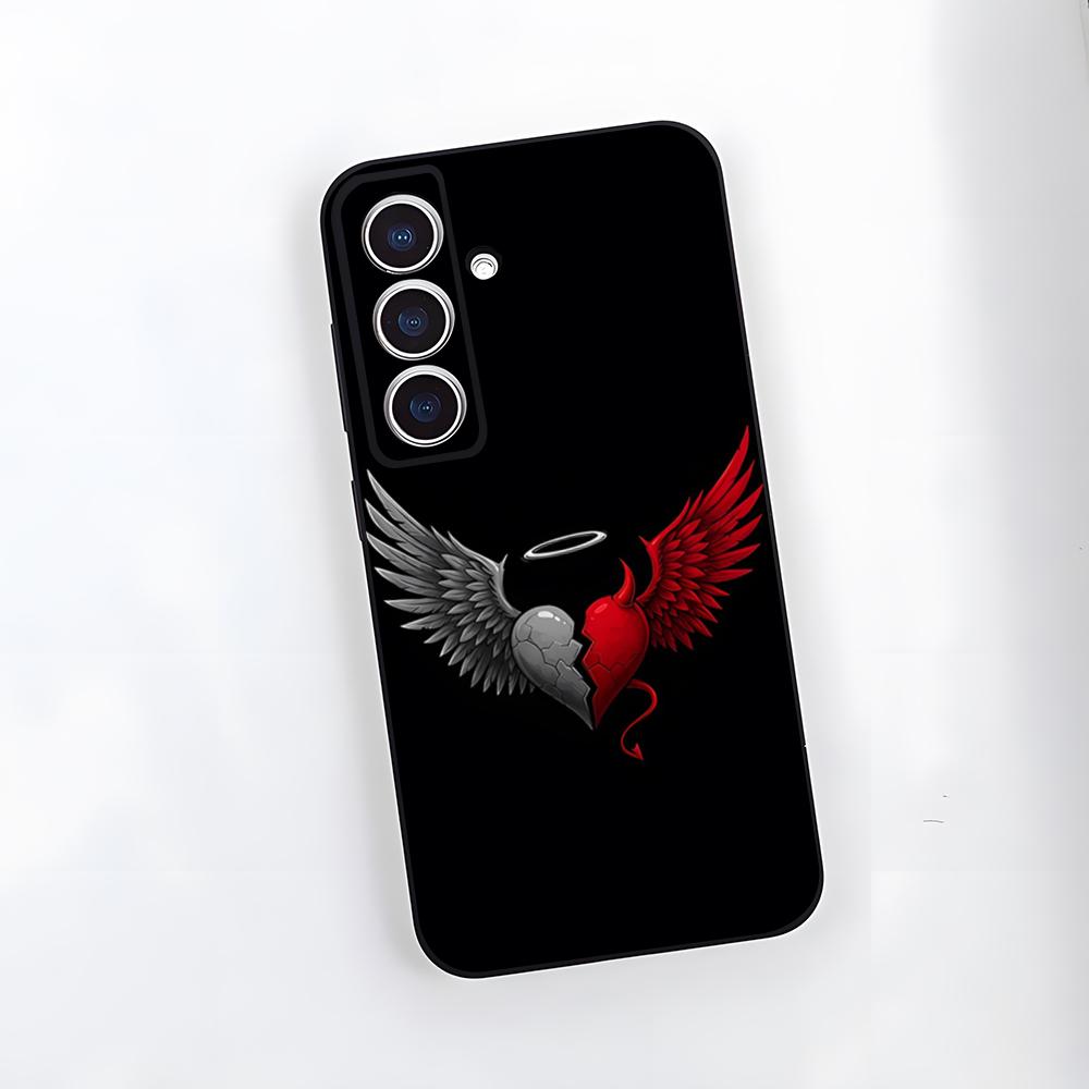

Black Angel Death Demon Phone Case For Samsung S26 S25 Plus S20 S20 Plus S22 Ultra S23 FE S21 Plus S21 Ultra Soft Cover Samsung S21 Plus