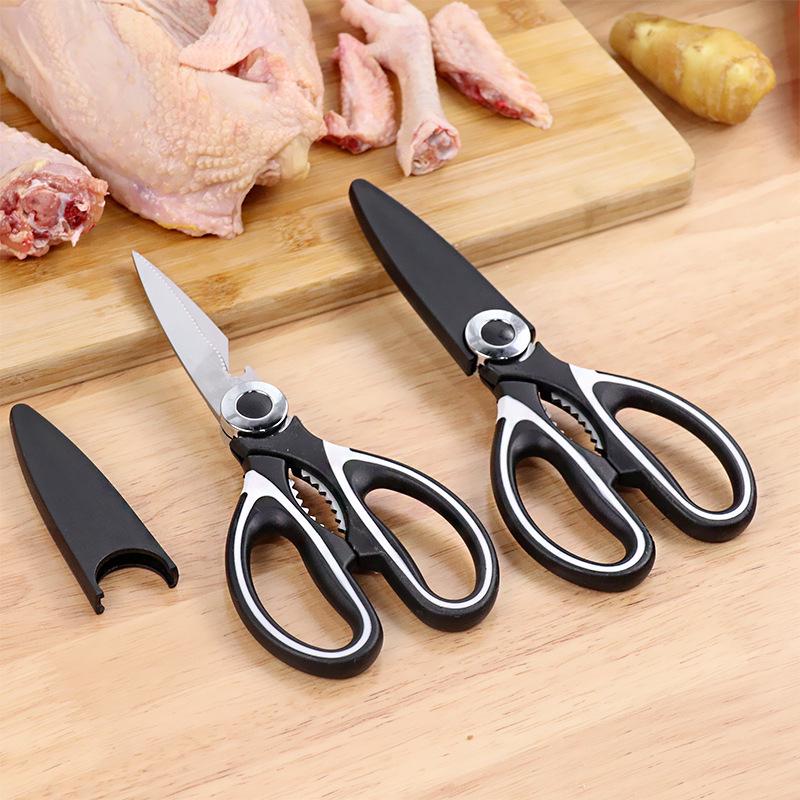 Stainless Steel Multifunctional Kitchen Scissors: Fish, Vegetable, BBQ, Chicken Bone Cutter & Walnut Opener