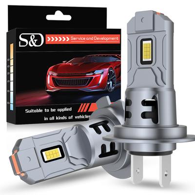 2db 20000LM Mini H7 LED fényszóró izzó vezeték nélküli 60W CSP autós fényszóróhoz automatikus dióda lámpák H7 Turbo Led 12V 6000K