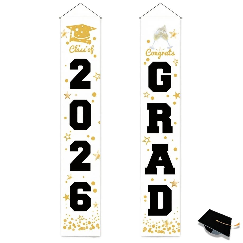 Graduation Class Decoration Door Flag Hanging Flag Graduation Party Decoration Supplies