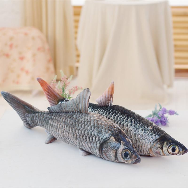 3D simulation carp grass carp throw pillow doll creative spoof plush toy wholesale rag doll girl birthday gift
