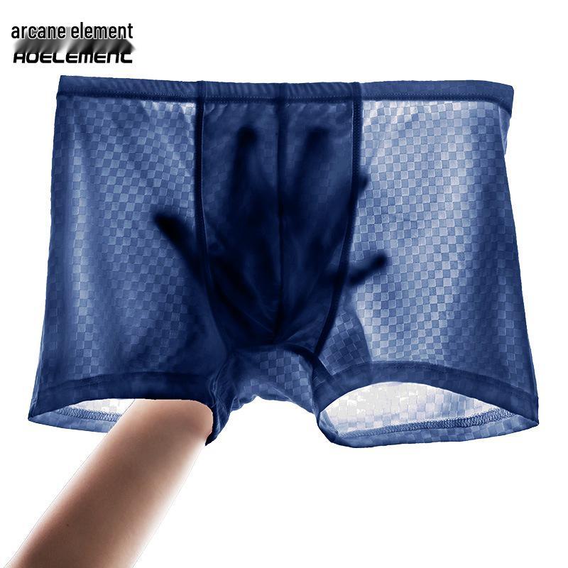

Men s Summer Mesh Ice Silk Boxer Briefs L чорний