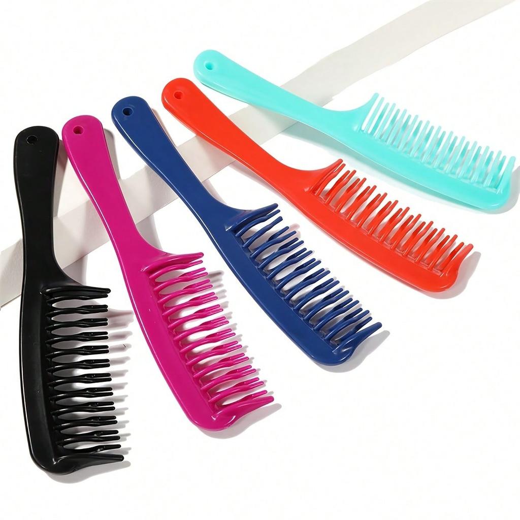 1pcs Double Row Tooth Massage Comb, Plastic Smooth Hair Comb, Dual Use Hairdressing Tool For Dry And Wet Hair, Non Damaging Hair Styling Comb
