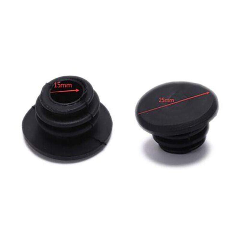 6pcs Bike Black Mini Rubber Grip Handlebar Bar End Plugs Stoppers Caps