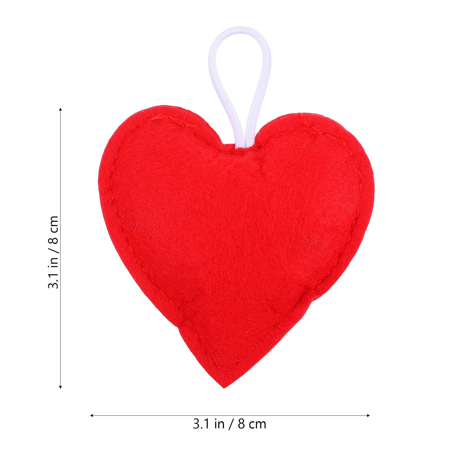 

20 шт. Войлочный кулон-сердце Декоративное подвесное украшение Любовь для Дня святого Валентина, Свадьбы, Годовщины, Вечеринки, Украшения для стены дома красный