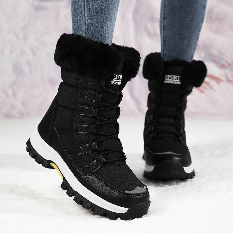 Large Size Cotton Shoes Snow Boots Winter Warm Medium Boots Piled Thickened Outdoor Mountaineering Boots
