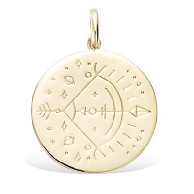 [R3858] - Gold Plated 'Sagittarius' Pendant - 20 Mm