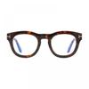 Tom Ford Eyeglasses Round Full Rim  Dark Havana Frame And Clear Blue Light Block
