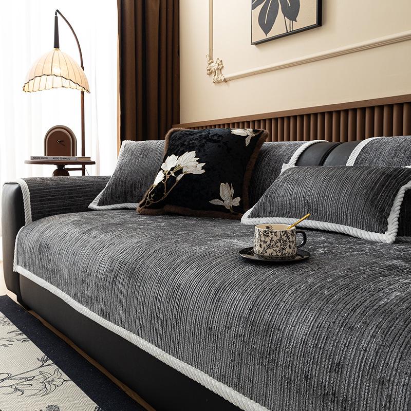 

Modern Non-slip Light French Four Seasons Sofa Cushion, 2025 Design Lumbar Pillow Case 30x50 cm темно-серого