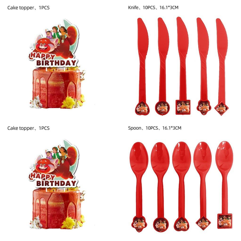Turning Red Birthday Party Set With Adorable Cartoon Decorations And Surprises