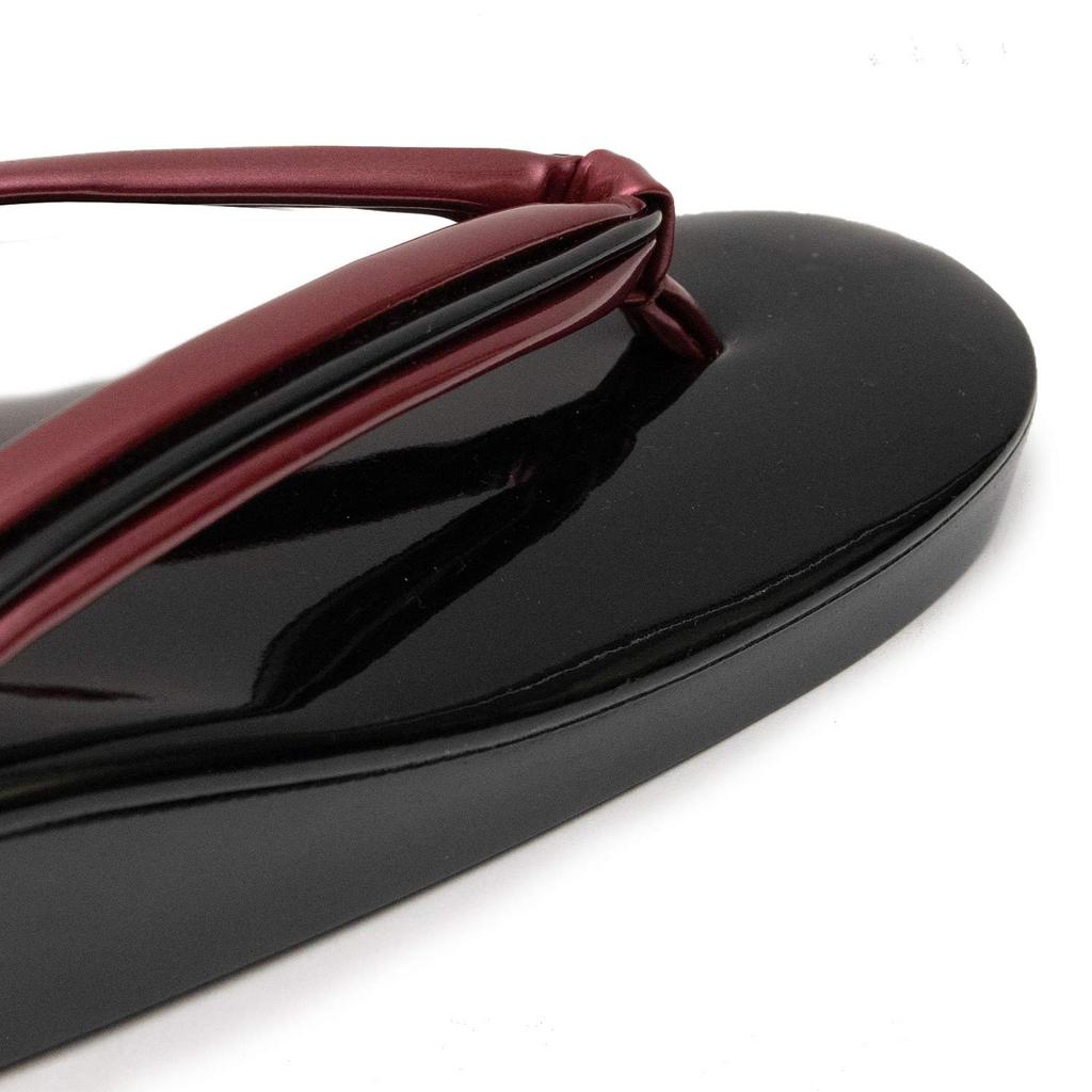 Zori Pearl Enamel Urethane Sole Japanese Shoe [KYOETSU] Japanese-made Women's Sandals, Finish, (01. Black, Size, Adult, Alphabet, M)