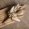 Gold Wheat Wedding Boutonniere Preserved Artificial Flower Lapel Pin for Groom Groomsman Rustic Floral Corsage for Wedding Party