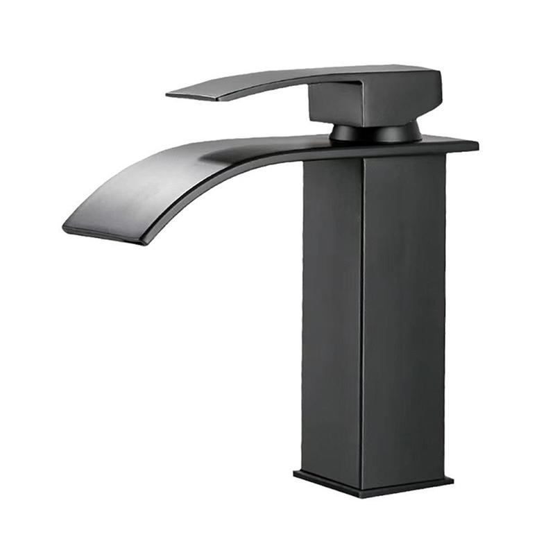 Rubinetto Nero Con Tubo Per Lavabo Da Bagno – Rubinetto Per Lavabo Opaco Miscelatore Caldo Freddo Per Lavandino