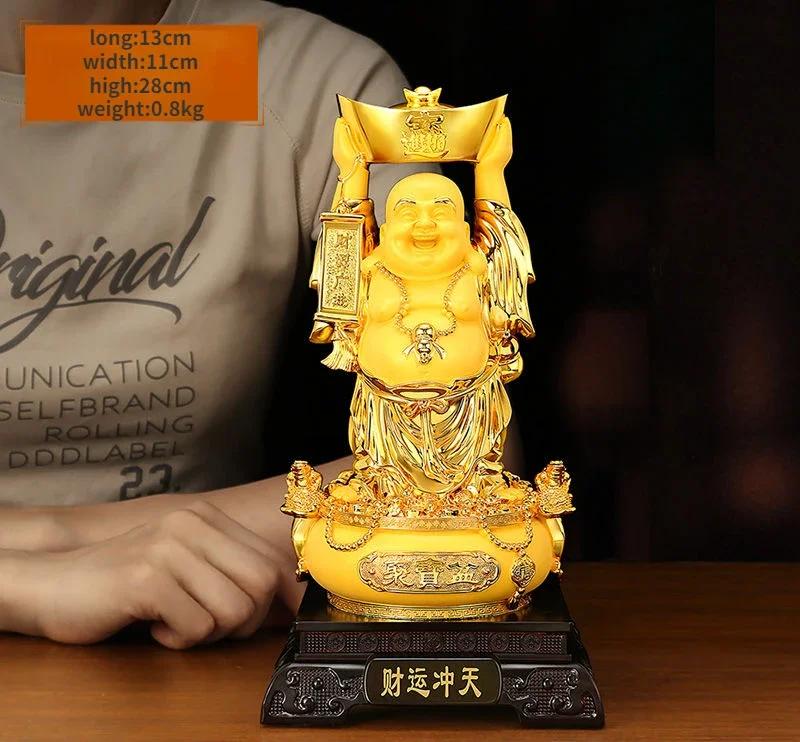Glück Maitreya Buddha Ornamente Yuanbao Reichtum anziehen Bauchtopf Schatz Wohnzimmer Bürodekor