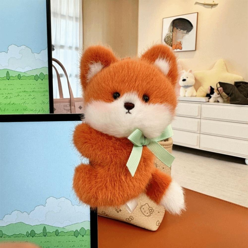 

Portable Little White Rabbit Doll Computer Decorative Dolls Desk Companion Dolls Fox