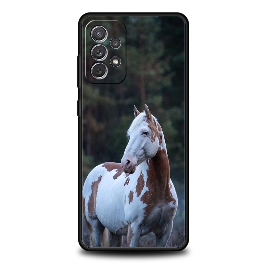 Tier Pferd Handyhülle für Samsung Galaxy A55 A35 A17 A07 A15 A13 A25 A51 A71 A72 A73 A32 A52 A52S A41 5G Weiche TPU Hülle Capas