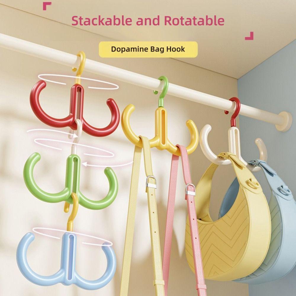 New Multifunctional Clothes Hanger Portable Dopamine Hook Scarf Tie Display Rack Rotatable Bedroom Scarf Racks