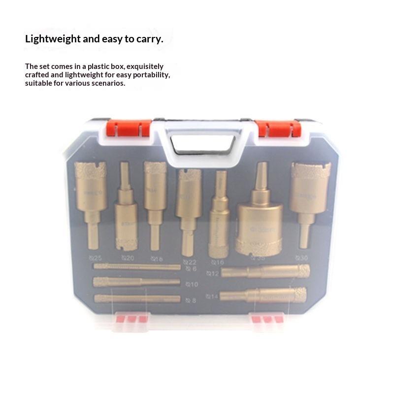 M10 Brazing Hole Opener Set, Stone Reaming Drill, Ceramic Tile Marble Granite Hole Opening, Emery Drill Bit