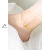 18k Gold Heart Titanium Steel Anklet - Vintage, Non-Fading Luxury Foot Chain for Women