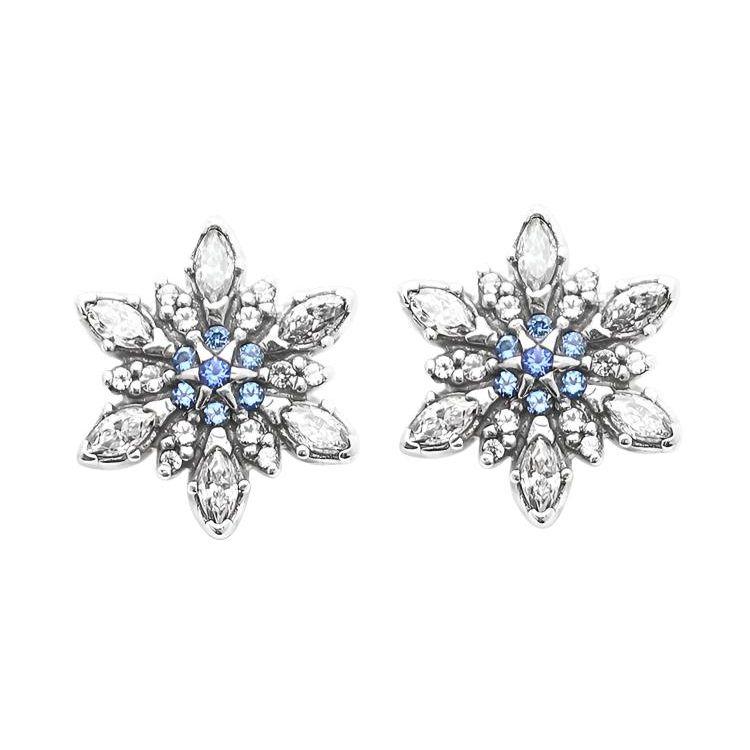 Pandora Crystal Snowflake 925 Silver Earrings Women earrings 290590NBLMX Silver