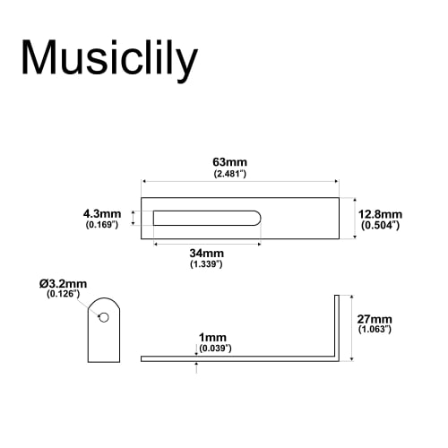 Musiclily Basic Steel Les Paul Pickguard Bracket for LP Electric Guitars, Gold