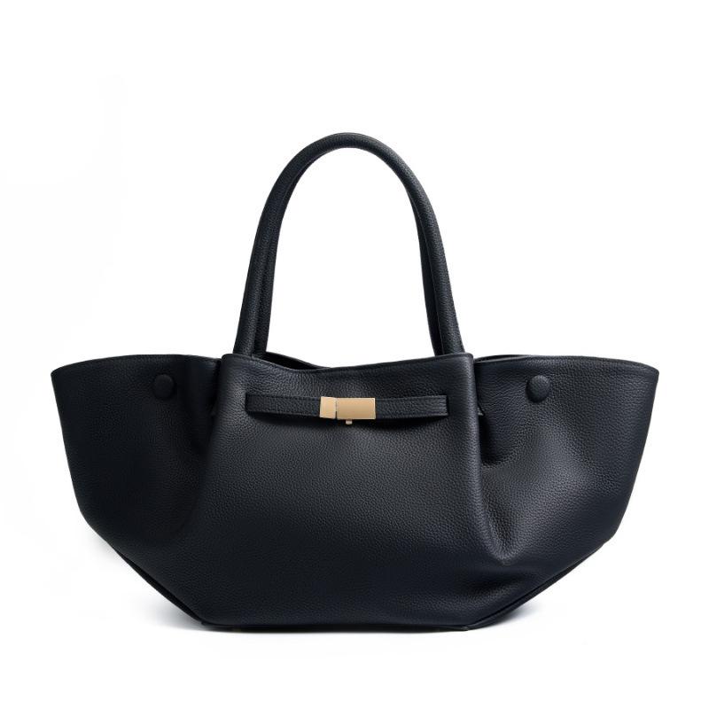 

Модная простая сумка-тоут из натуральной кожи большой вместимости, европейская и американская ниша, однотонная сумка-крыло, универсальная сумка-пельмень для поездок на работу 20*16*21CM