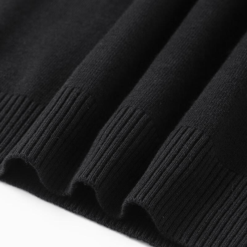 FAPAI Men's Faux Two-Piece Stand-Collar Wool Blend Sweater