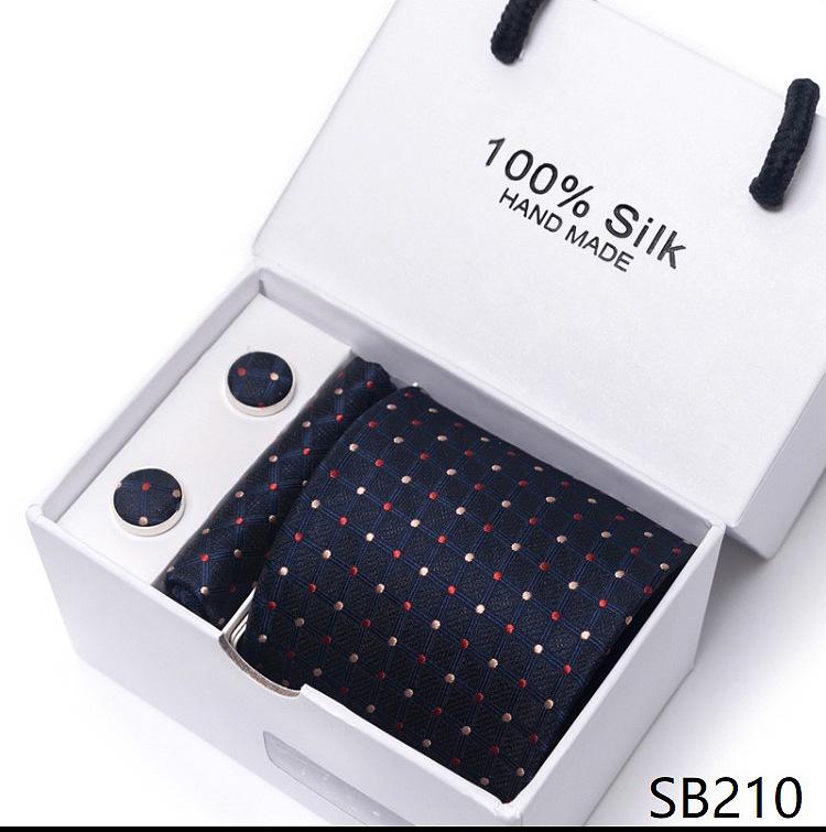 Men's 1200-Needle High-Density Business Stripe & Paisley Tie Set - 6 Piece Groom & Wedding Gift Box