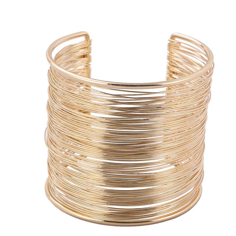 Baroque Retro Note Multi Layer Bracelet, Metal Open Cuff Arm Ring