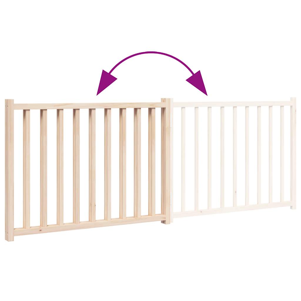 2 Piece Foldable Dog Gate 160 cm Solid Pine Wood