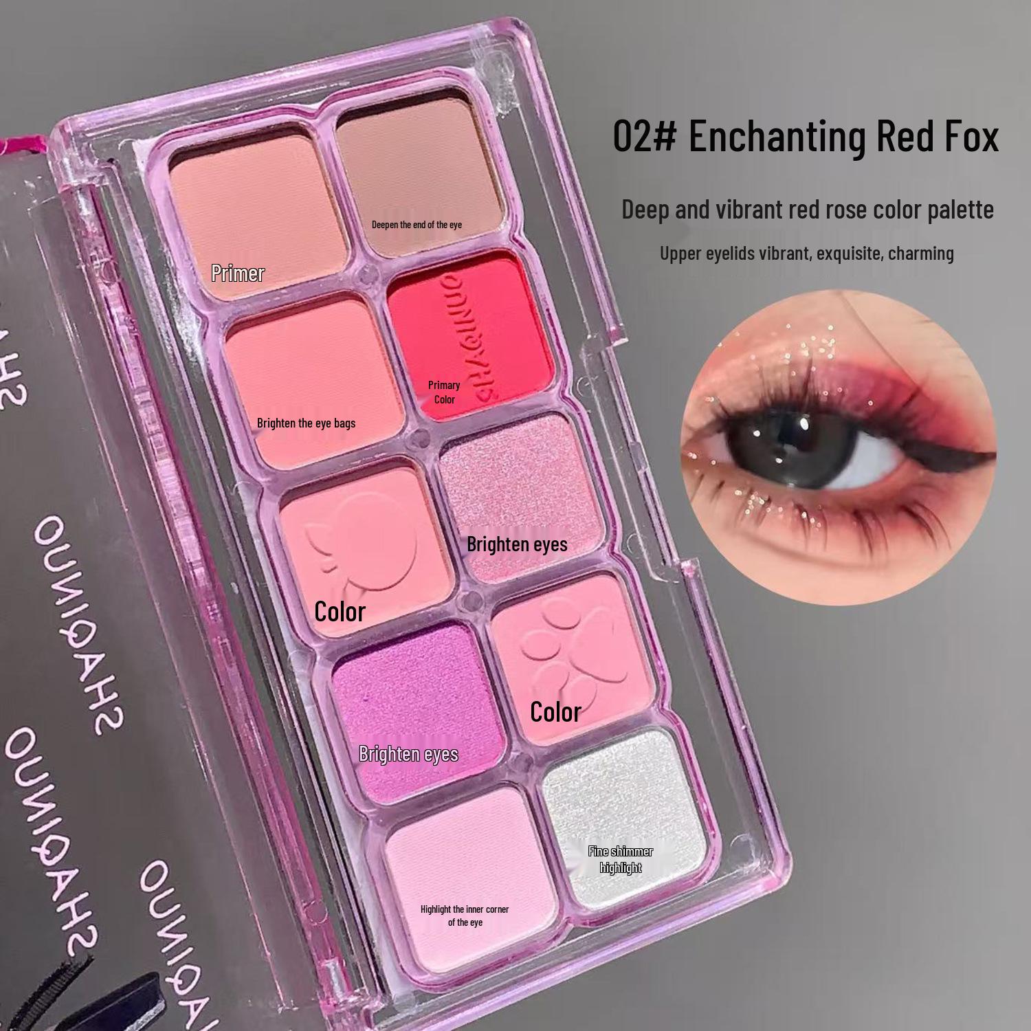 SHAQINUO Pastel Daydream Eyeshadow Palette: Ten Low-Saturation Shades for a Sweet, Korean-Style Look.
