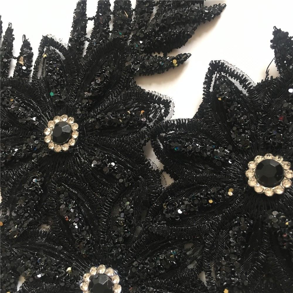 DIY 3D Flower Applique Rhinestone Lace Sewing Accessories New Sew On Patches Clothing Decoration