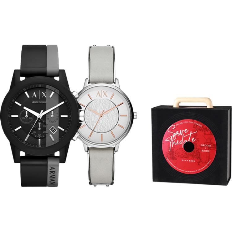 ARMANI EXCHANGEAE Wrist Watch Quartz Movement Leather Strap Black Dial Unisex AX5311-AX1331