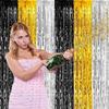 Silk Tassel Door Curtain: Black, Gold & Silver Decoration for Parties, Events & Photos