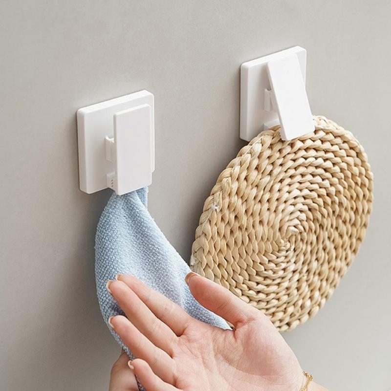 Bathroom Storage Clip Easy Installation Toothpaste Holder Rack Stylish Facials Cleanser Hanger for Renters and Families