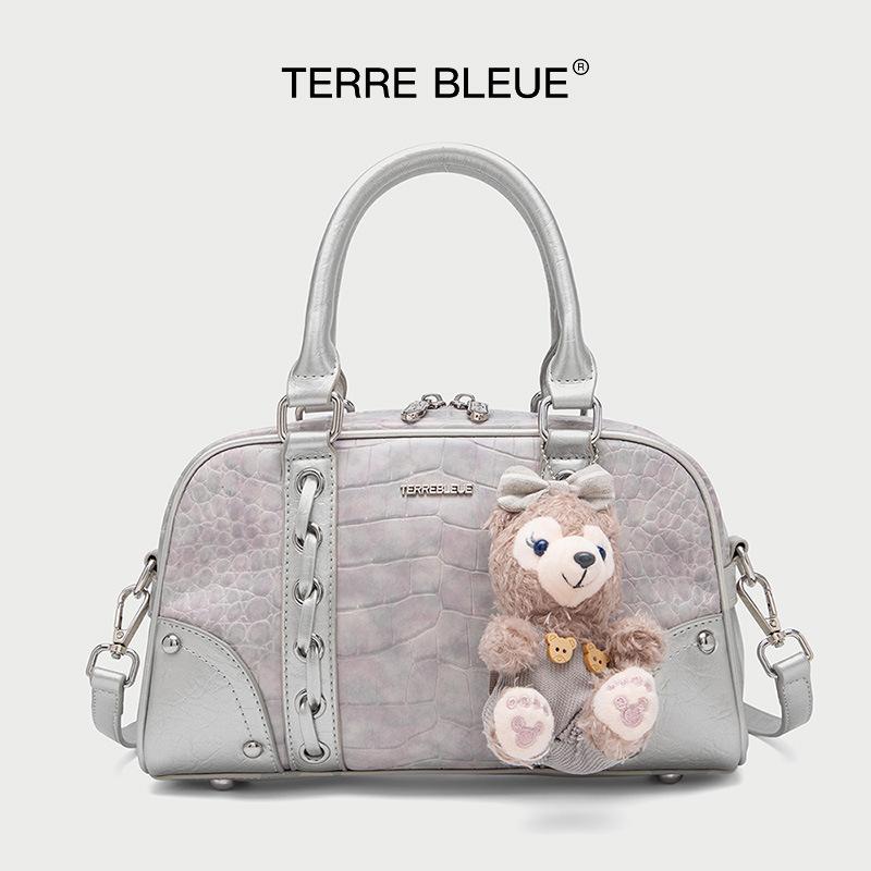 2025 New Fashion Commuting Handbag, Niche High-End Large Capacity Shoulder Crossbody Boston Pillow Bag фиолетовый