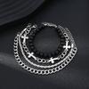4 Pcs Stainless Steel Bracelet Set For Men Women Punk Fashion Cross Beads Chain Bracelets Simple Hip Hop Unisex Jewelry Gift