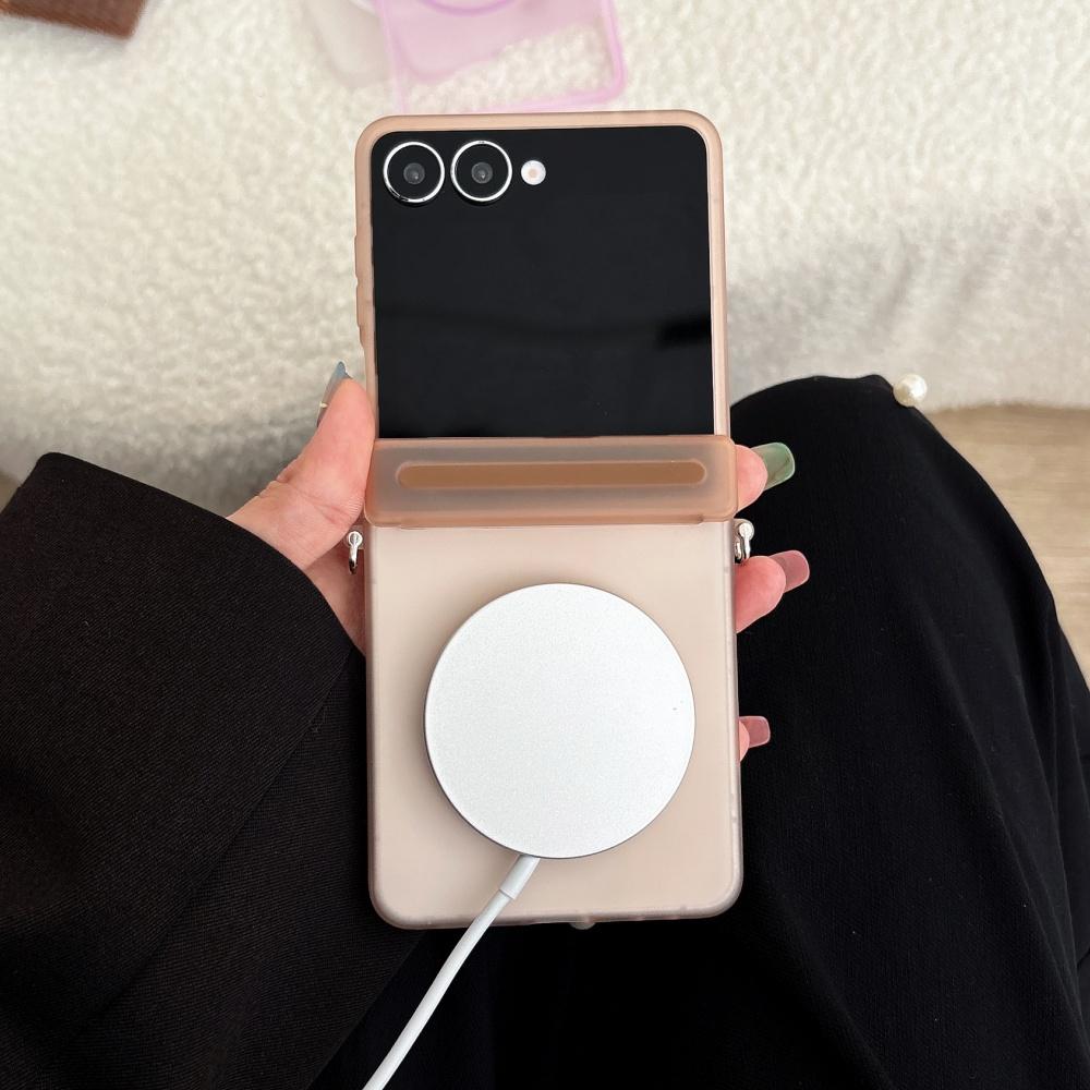 Matte Magnetic For Magsafe Wireless Charging Hinge Phone Case For Samsung Z Flip 8 7 6 5 5G Shockproof Ultra Thin Hard PC Cover