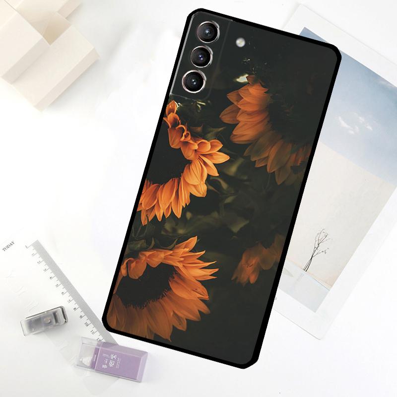 Sunny Sunflower Phone Case For Samsung Galaxy S25 S26 Ultra S20 S21 S22 S23 S24 Ultra S10 Plus S25 FE Cover