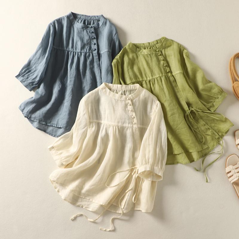 

DIMANAF 2023 Женская блузка больших размеров льняная футболка повседневные топы свободные однотонные летние футболки с коротким рукавом жидкие системы рубашка чистого цвета женские топы