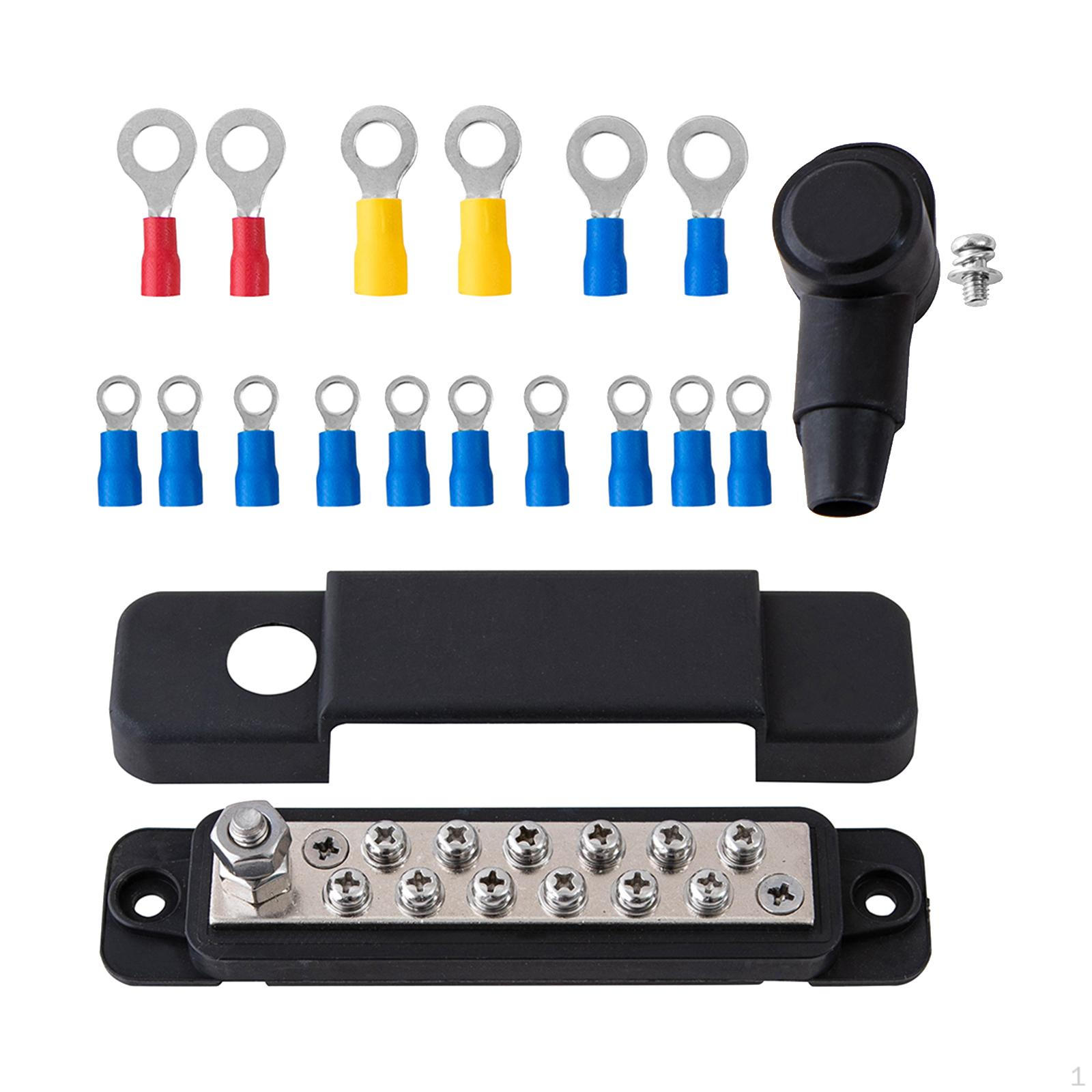 

12-термінальний блок розподілу живлення Шина шини 48 В Заміна аксесуарів Легко встановити за допомогою чорний