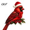 Winter Bird Door Ornament Wooden Topper, Cute Christmas Corner Statue, Woodland Animal Frame Red Art Sign for Holiday Home Wall Window Decor,