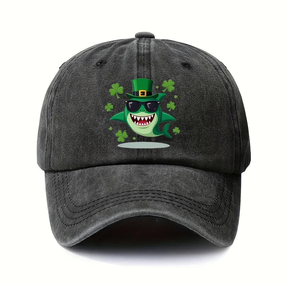 Shark St Patrick's Day Baseballkappe Lustige irische Grafik Verstellbar Polyester Lässiger Sonnenhut