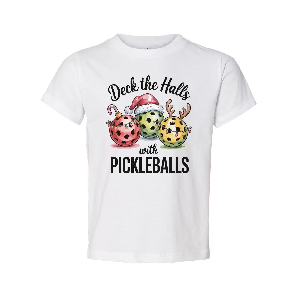 

Deck The Halls With Pickleballs Unisex Christmas Graphic T Shirt For The Holiday XL