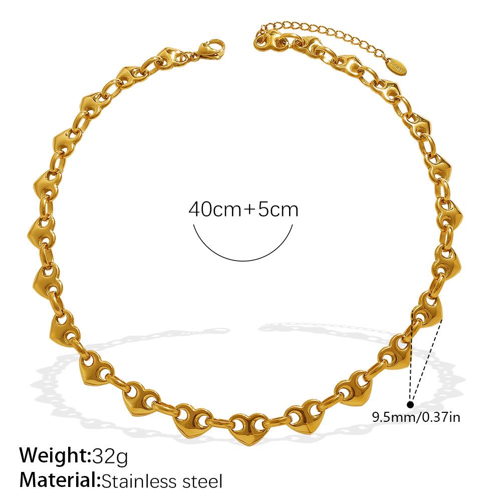 Simple Temperament Hollow Love Earrings Bracelet Necklace Light Luxury High-End Set